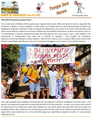Tonga Soa News n.58 - Novembre 2023